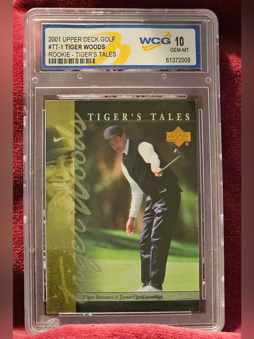 2001 Upper Deck 'Tiger's Tales' Tiger Woods Rookie Card (Green/Black) Mint/Gem!!